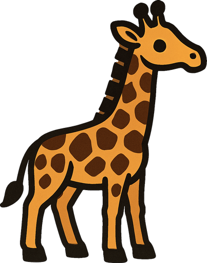 A giraffe.
In-Game asset.  2d.  High contrast.  No shadows
