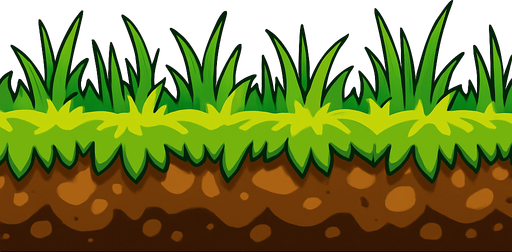 2048x100 pixel ground layer with grass.
In-Game asset.  2d.  High contrast.  No shadows