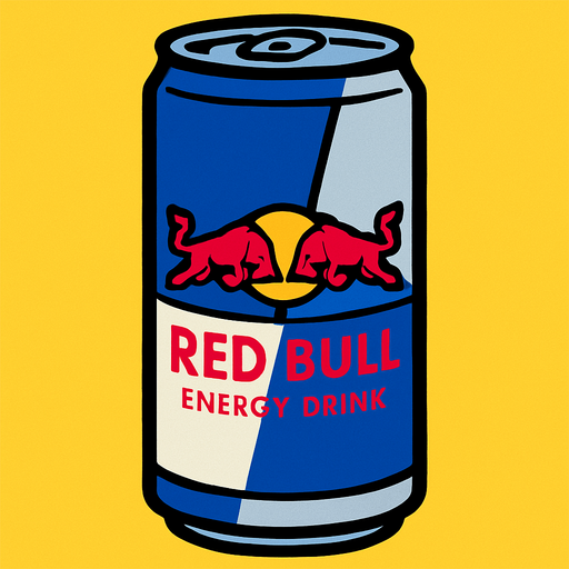 redbull energy drink.
In-Game asset.  2d.  High contrast.  No shadows