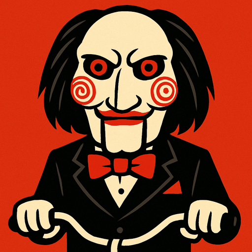 saw( movie charakter).
In-Game asset.  2d.  High contrast.  No shadows