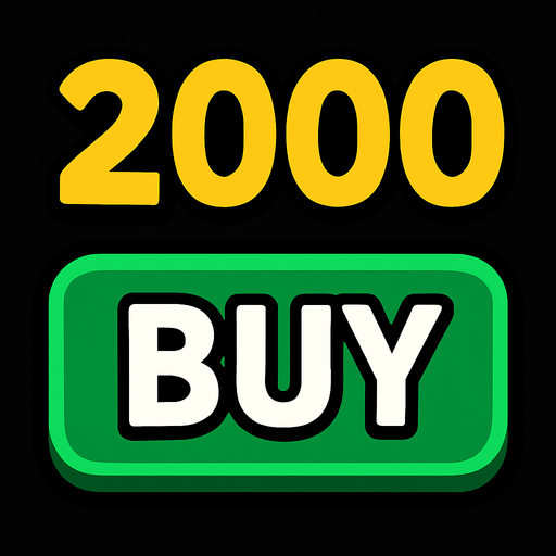 2000 sayısı ve Buy butonu.
In-Game asset.  2d.  High contrast.  No shadows