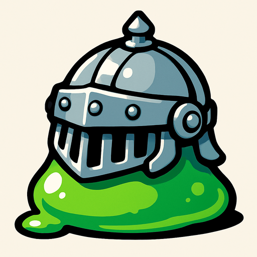 slime but have metalic helmet.
In-Game asset.  2d.  High contrast.  No shadows