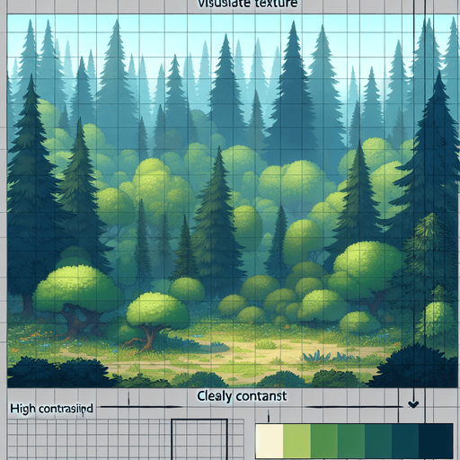 open forest.
Single Game Texture. In-Game asset. 2d. Blank background. High contrast. No shadows.