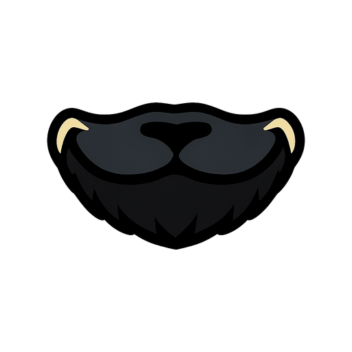 closed black cat mouth by itself.
In-Game asset.  2d.  High contrast.  No shadows