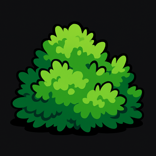 Bush.
In-Game asset.  2d.  High contrast.  No shadows