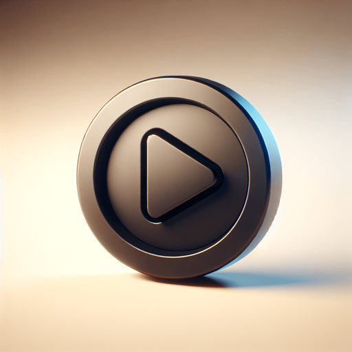 a large round playbutton
Single Game Texture. In-Game asset. 2d. Blank background. High contrast. No shadows.