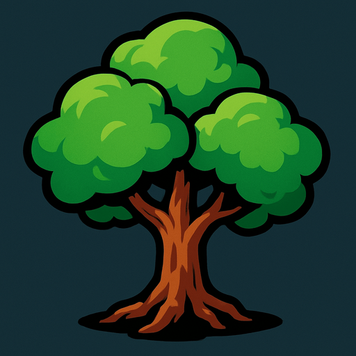 tree.
In-Game asset.  2d.  High contrast.  No shadows