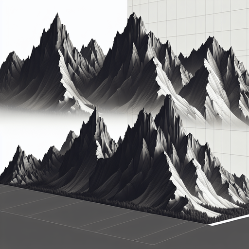 Mountain.
Single Game Texture.  In-Game asset.  2d.  Blank background.  High contrast.  No shadows