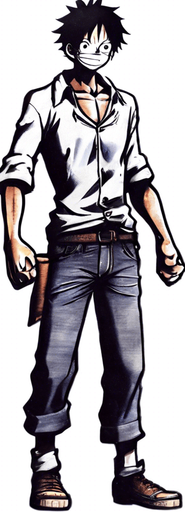 Replace the man with Monkey D. Luffy