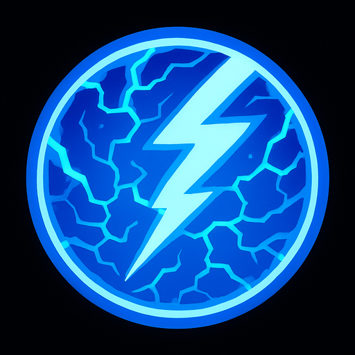 blue thunder ball.
In-Game asset.  2d.  High contrast.  No shadows