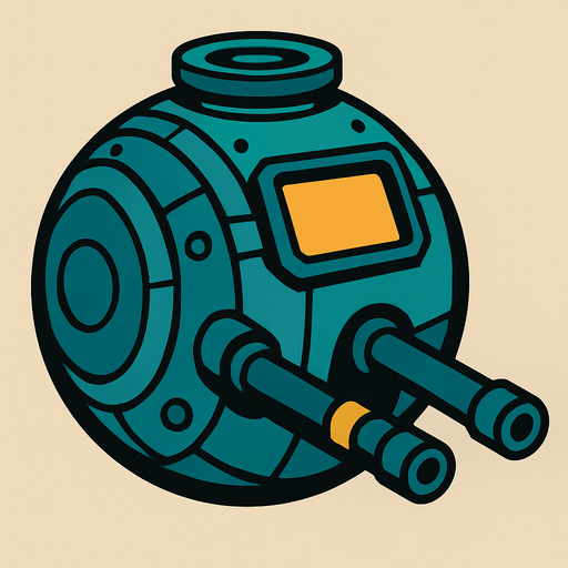 Ball turret.
In-Game asset.  2d.  High contrast.  No shadows