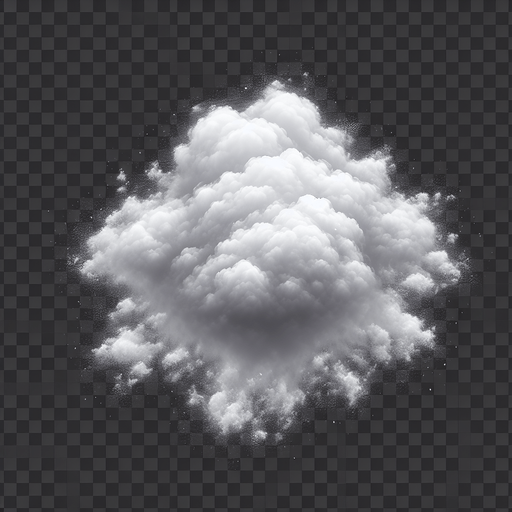 Fully Transparent cloud viewed from the top.
Single Game Sprite Texture.  No background.