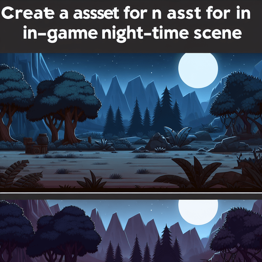 nighttime scene or a different landscape altogether, such as a forest, desert, or underwater setting. The choice of `bg2` would depend on the narrative or progression of the game, offering variety and enhancing the player's experience by changing the visual context as they advance..
Single Game Texture.  In-Game asset.  2d.  Blank background.  High contrast.  No shadows