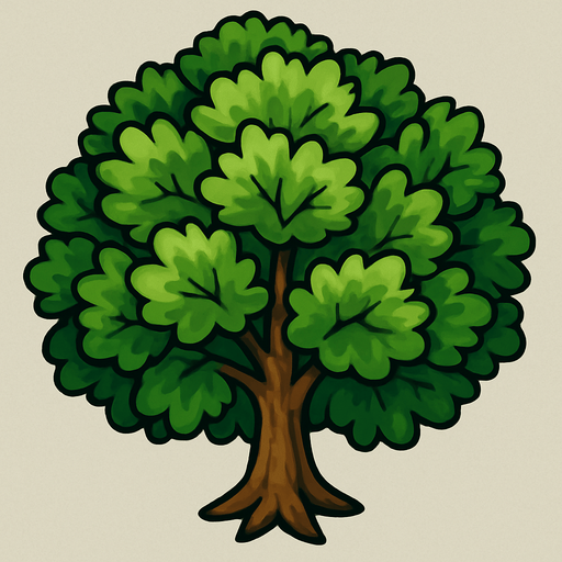 tree.
In-Game asset.  2d.  High contrast.  No shadows. Top down view