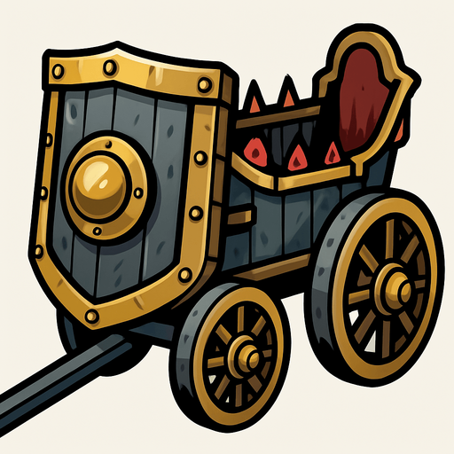 Kalkanlı Savaş Arabası.
In-Game asset.  2d.  High contrast.  No shadows