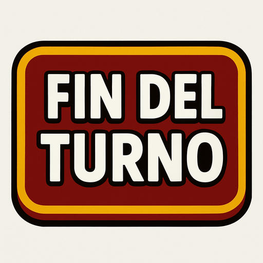 un botton que dice "Fin del Turno" con letras blancas y grandes.
In-Game asset.  2d.  High contrast.  No shadows