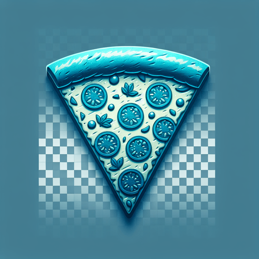 a slice of pizza on a transparent background, predominantly azur. Slice of pizza.
Single Game Texture. In-Game asset. 2d. Blank background. High contrast. No shadows.
