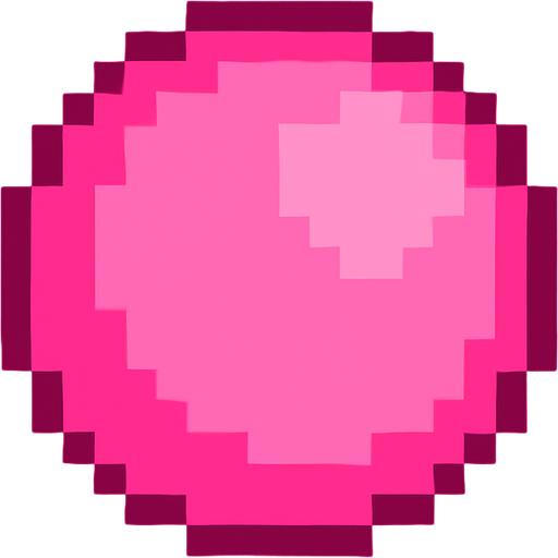 pixel art pink circle.
In-Game asset.  2d.  High contrast.  No shadows