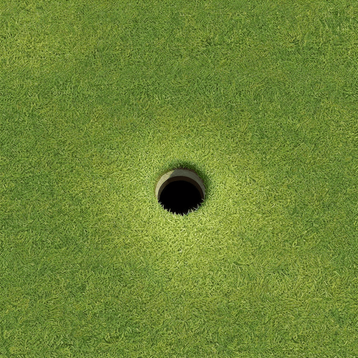 small hole in the lawn.
Single Game Texture. In-Game asset. 2d. Blank background. High contrast. No shadows.