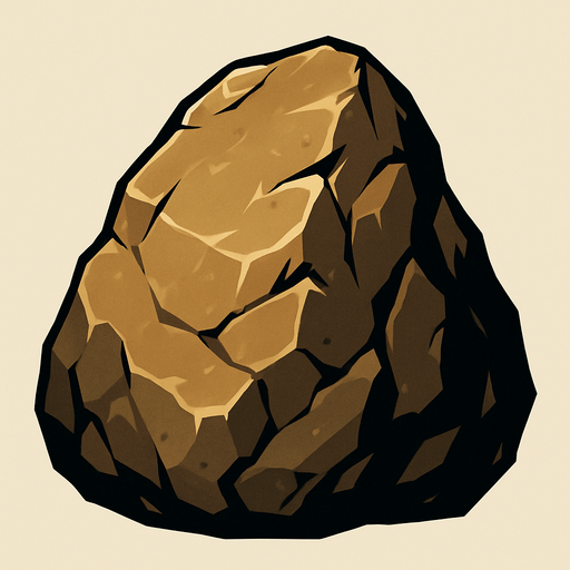 big stone.
In-Game asset.  2d.  High contrast.  No shadows