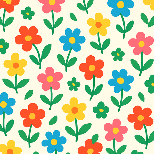 Fond d'écran fleurs mignonnes.
In-Game asset.  2d.  High contrast.  No shadows