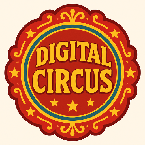 Amazing digital circus button.
In-Game asset.  2d.  High contrast.  No shadows
