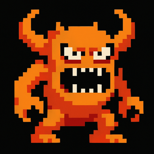 8bit enemy.
In-Game asset.  2d.  High contrast.  No shadows