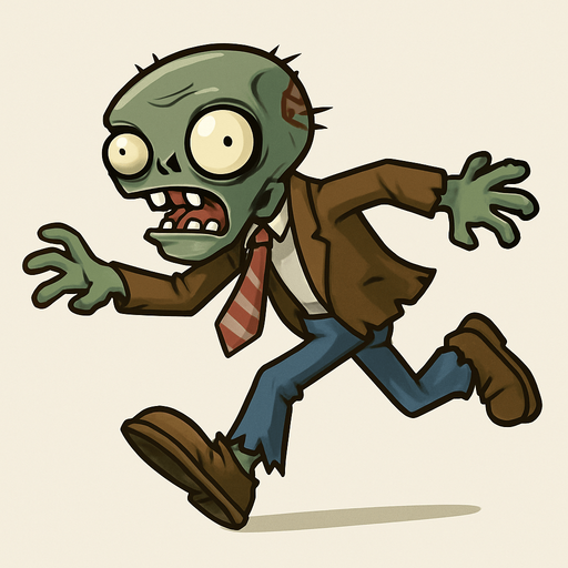 Fast zombie del videojuego plantas vs zombies.
In-Game asset.  No shadows