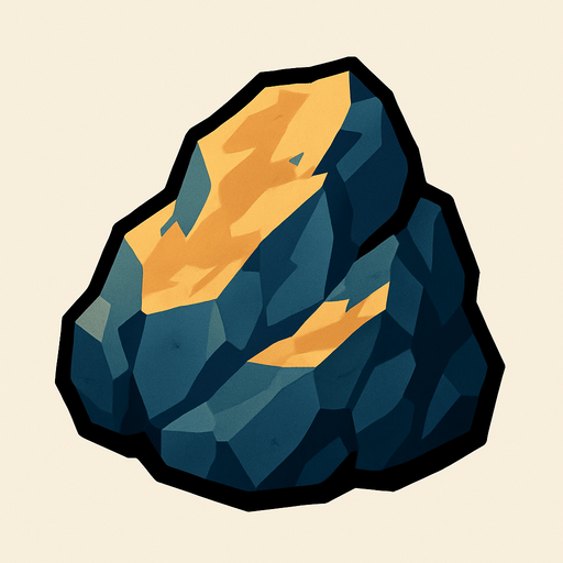 Rock.
In-Game asset.  2d.  High contrast.  No shadows