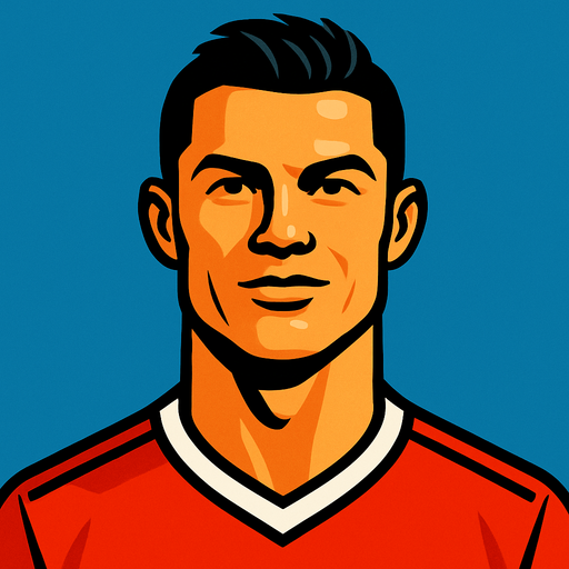 Has a una persona igual a Cristiano Ronaldo.
In-Game asset.  2d.  High contrast.  No shadows
