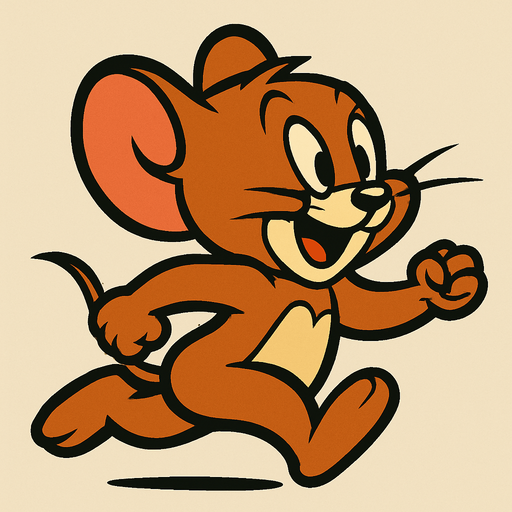 Koşan Jerry.
In-Game asset.  2d.  High contrast.  No shadows