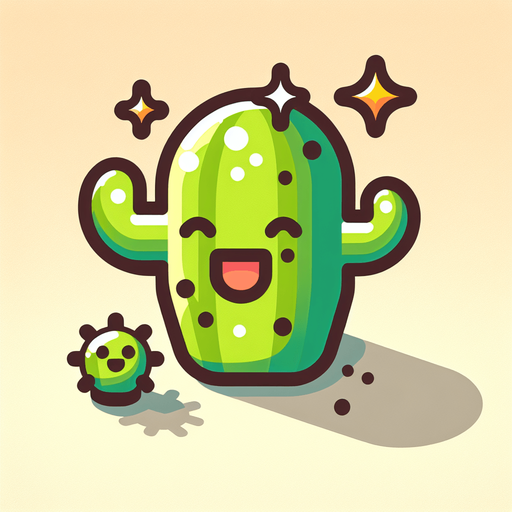 Create a cactus. The goal is to capture a lively and playful location..
Single Game Texture. In-Game asset. 2d. Blank background. High contrast. No shadows.
