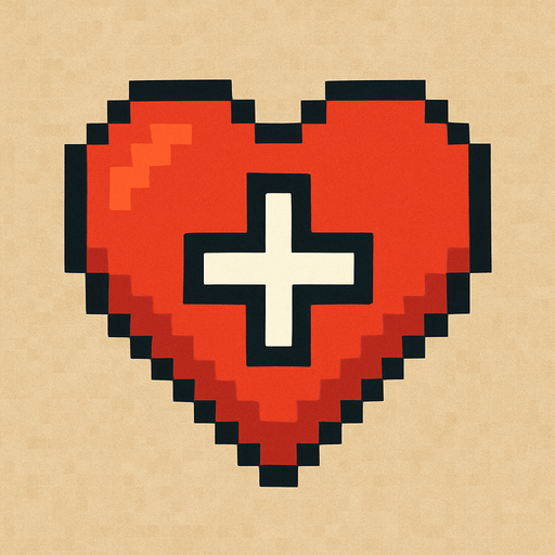 Pixelart healt thing. Simple.
In-Game asset.  2d.  High contrast.  No shadows