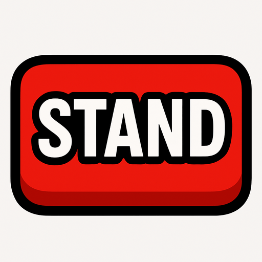 standBtn.
In-Game asset.  2d.  High contrast.  No shadows