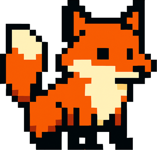 Fox.
In-Game asset.  2d.  High contrast.  No shadows. Pixel
