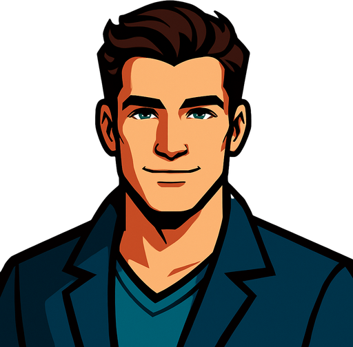 handsome man.
In-Game asset.  2d.  High contrast.  No shadows