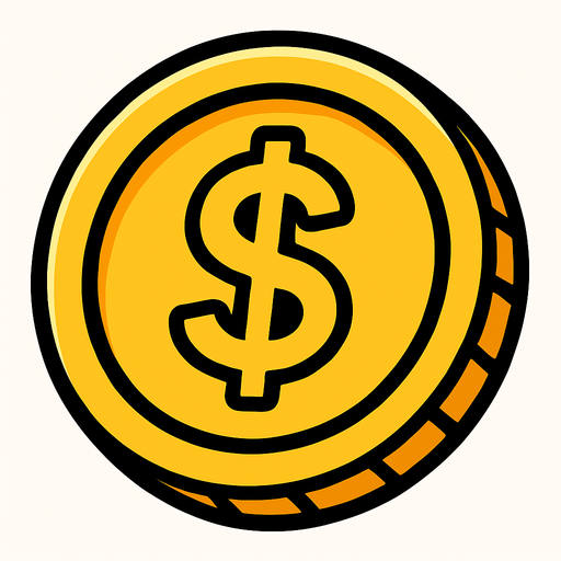 coin.
In-Game asset.  2d.  High contrast.  No shadows