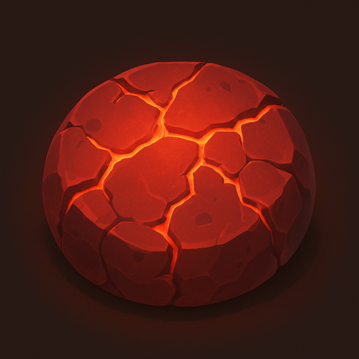 round red lava stone.
In-Game asset