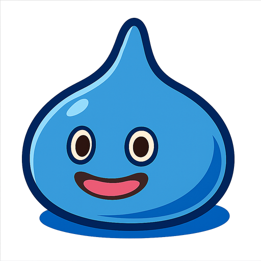 picture of a cute enemy slime monster inspired by dragon quest and ragnarok online.
In-Game asset.  2d.  High contrast.  No shadows