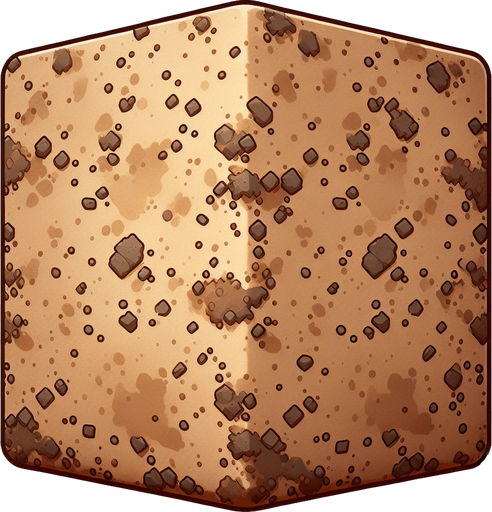 square dirt.
Single Game Texture.  In-Game asset.  2d.  Blank background.  High contrast.  No shadows