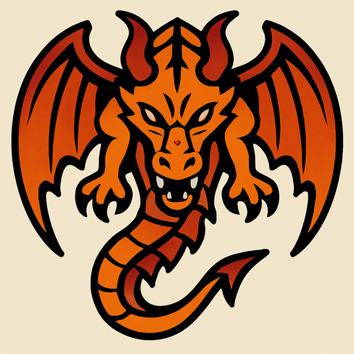 Yüzü Aşağı doğru duran 2d ejderha.
In-Game asset.  2d.  High contrast.  No shadows