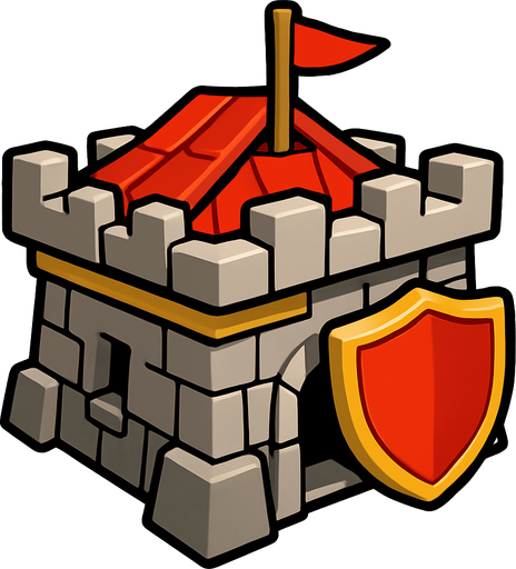 clash of clans klan kalesi.
In-Game asset.  2d.  High contrast.  No shadows