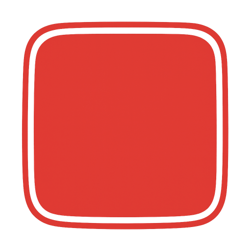 a red panel with white outerline. No background. Transparent background. Blank background. No shadows. 2d. In-Game asset. flat