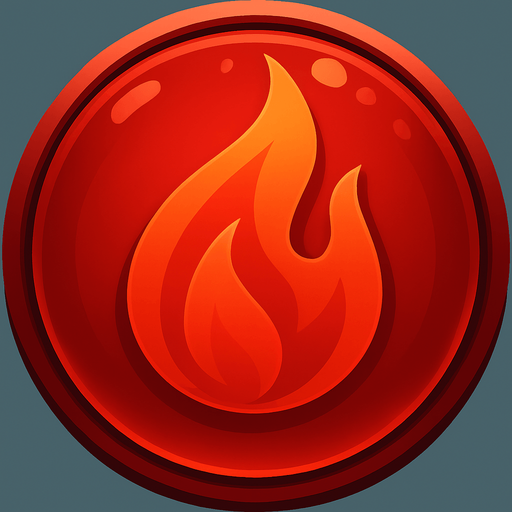 top kırmızı olsun içerisinde de aynı stilde bir alev yer alsın