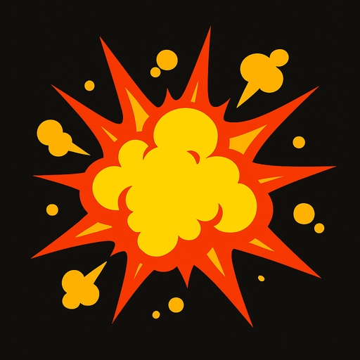 explosion.
In-Game asset.  2d.  High contrast.  No shadows