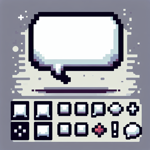 8bit. cartoon. white empty speach bubble..
Single Game Texture. In-Game asset. 2d. Blank background. High contrast. No shadows.