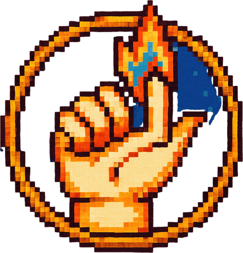 A retro pixel style, colourful, RPG style.