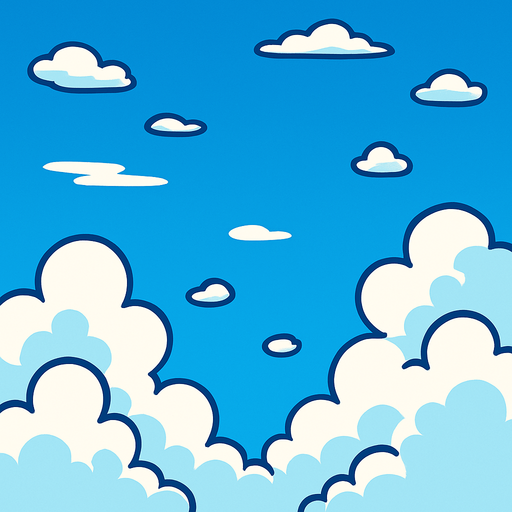 2D Video game Background with not platform just SKY.
In-Game asset.  2d.  High contrast.  No shadows