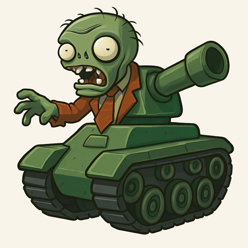 Tank zombie del juego plantas vs zombies.
In-Game asset.  No shadows