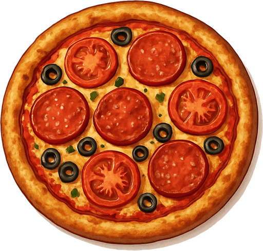 Pizza - Gerçekçi - Yazısız.
In-Game asset.  2d.  High contrast.  No shadows
